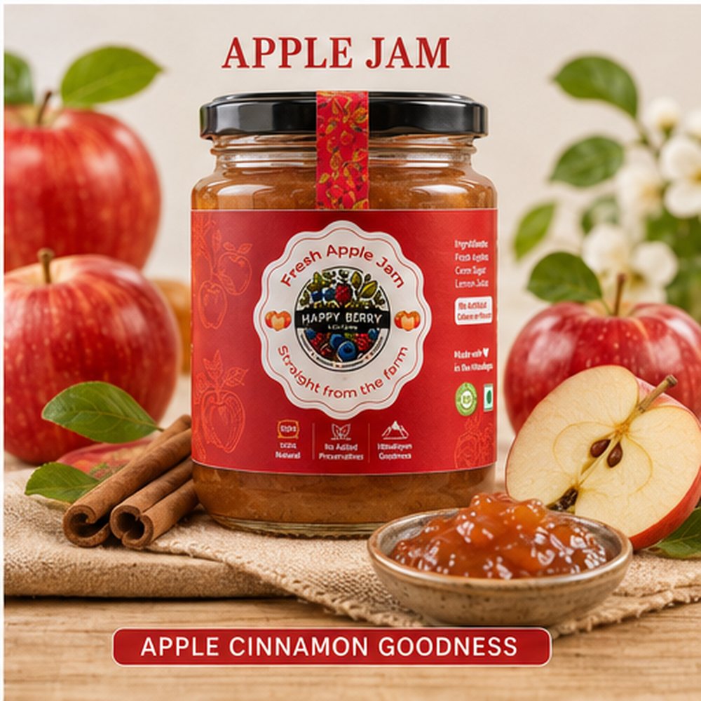 Happy Berry Fresh Apple Jam — slow-cooked Himalayan apples