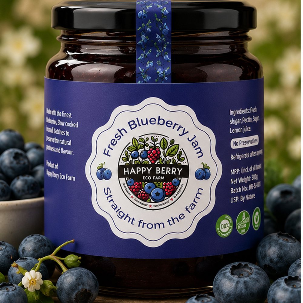 Happy Berry Fresh Blueberry Jam — mountain-grown blueberries