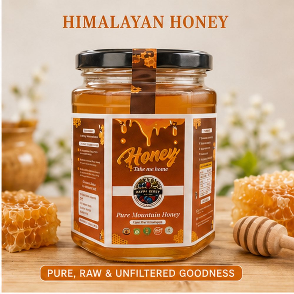 Happy Berry Pure Mountain Honey — raw, unfiltered Himalayan Gold