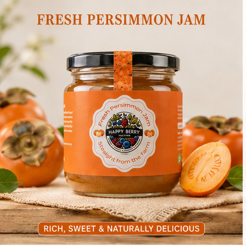 Happy Berry Fresh Persimmon Jam — honey-sweet persimmons