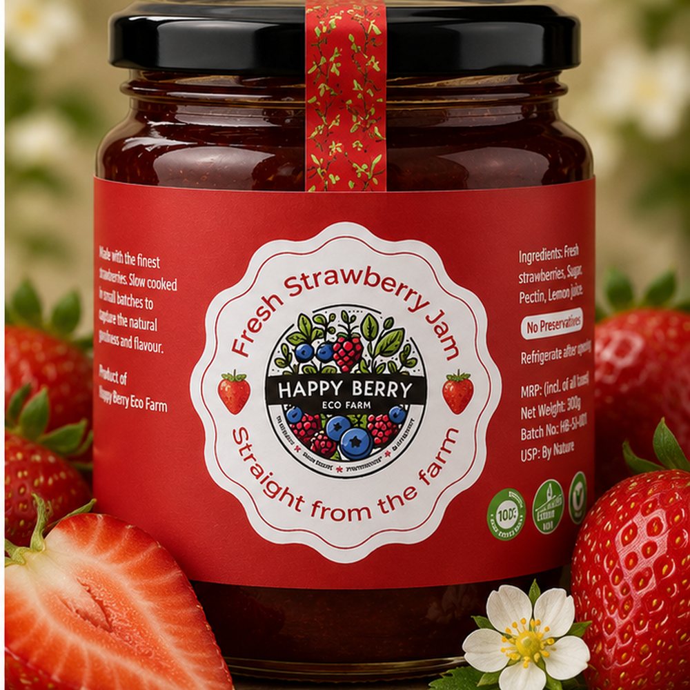 Happy Berry Fresh Strawberry Jam — cool-climate strawberries